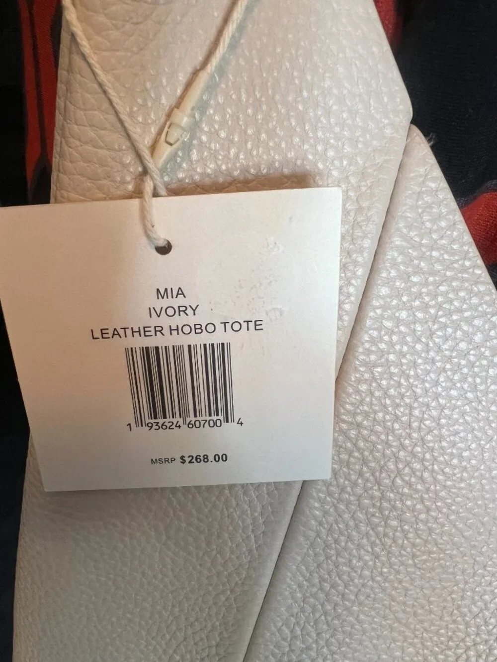 Dolce Vita MIA IVORY LEATHER HOBO TOTE